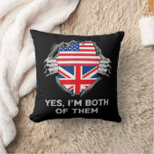 ハーフアメリカン半英国USAイギリス国旗Mens W クッション (ブランケット)