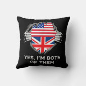 ハーフアメリカン半英国USAイギリス国旗Mens W クッション (裏面)