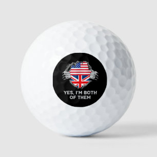 ハーフアメリカン半英国USAイギリス国旗Mens W ゴルフボール