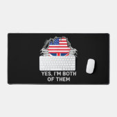 ハーフアメリカン半英国USAイギリス国旗Mens W デスクマット (キーボード&マウス)