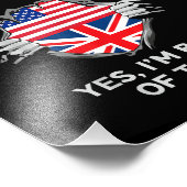 ハーフアメリカン半英国USAイギリス国旗Mens W フォトプリント (角)