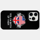 ハーフアメリカン半英国USAイギリス国旗Mens W Case-Mate iPhoneケース (裏面 (横))