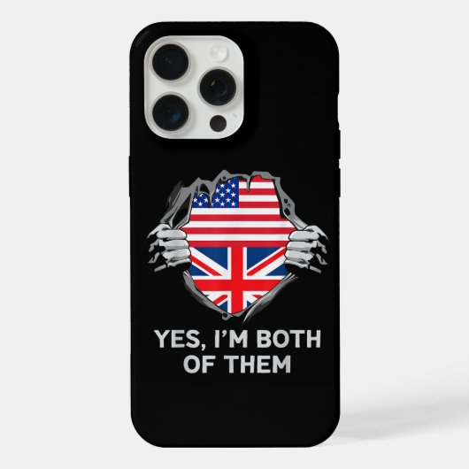 ハーフアメリカン半英国USAイギリス国旗Mens W iPhoneケース (裏面)