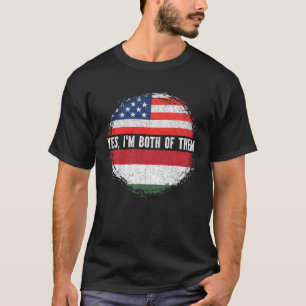 ハーフアメリカン・ハーフハンガリー米国国旗ハンガリー Tシャツ