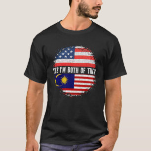 ハーフアメリカン・ハーフマレーシア米国国旗マレーシア Tシャツ