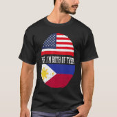 ハーフアメリカン・ハーフ・フィリピンUSA国旗フィリピンH Tシャツ (正面)