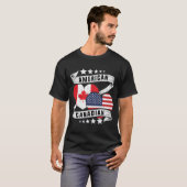 ハーフアメリカ半カナダ国旗 Tシャツ (正面フル)