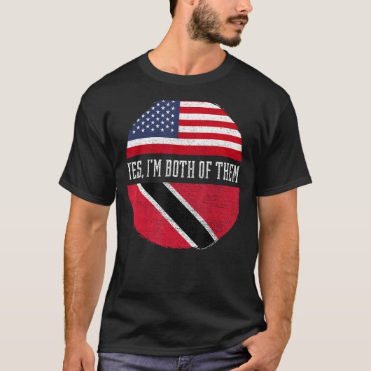 ハーフアメリカ半旅籠系USAトリニダード国旗 Tシャツ (正面)