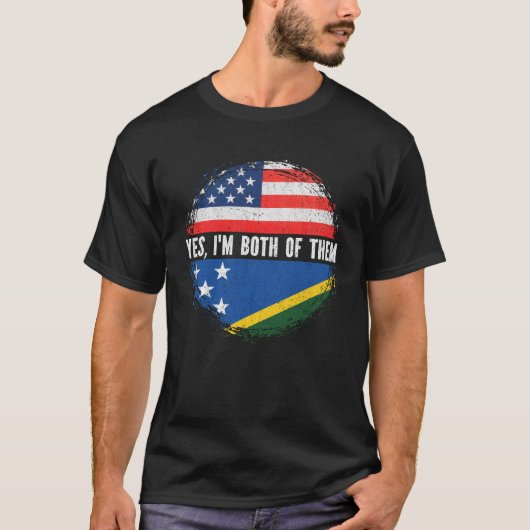 ハーフアメリカ合衆国ハーフソロモン諸島国旗 Tシャツ (正面)