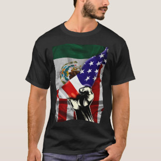 ハーフアメリカ国旗メキシコROOTS USA国旗メキシコD Tシャツ