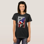 ハーフアメリカ国旗Korean ROOTS USA国旗South Kor Tシャツ (正面フル)