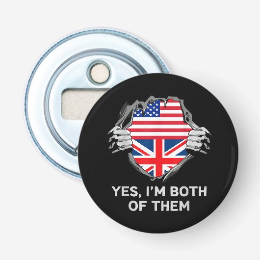 ハーフアメリカ ハーフイギリス USA イングランド 国旗 メンズ W 栓抜き (正面)