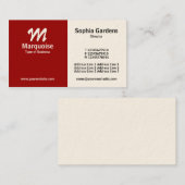 ハーフアンドハーフ – マルーン（クリームカード） 名刺 (正面/裏面)