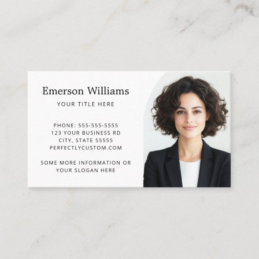 ハーフアーエレガントチ写真とホワイトロカスタムゴ 名刺 (正面)