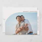 ハーフアーチシンプルクリスマスホリデー2枚の写真 シーズンカード (正面)