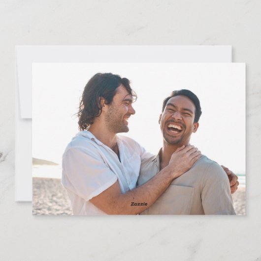 ハーフアーチシンプルクリスマスホリデー2枚の写真 シーズンカード (裏面)