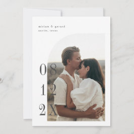 ハーフアーチ写真、大きな日付 セーブザデート