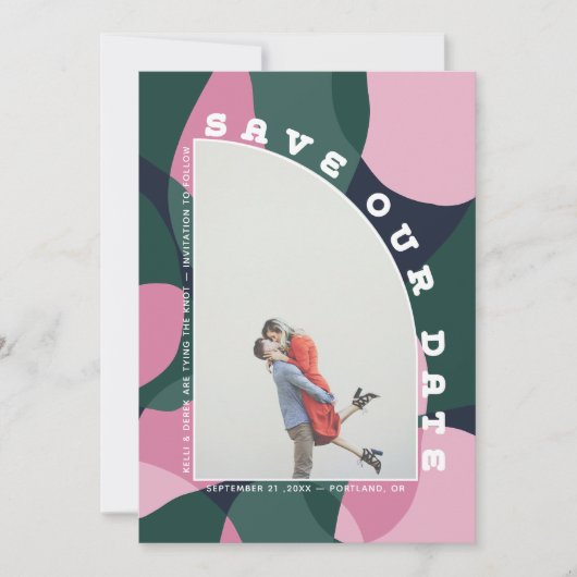 ハーフアーチ抽象芸術アート写真の日付を保存 セーブザデート (正面)