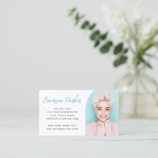 ハーフアーミニマルチ写真スクリプモダント 名刺 (スタンド正面)