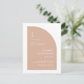 ハーフアーモダンチ赤面ピンクガール1stバースデーインビ ポストカード (スタンド正面)