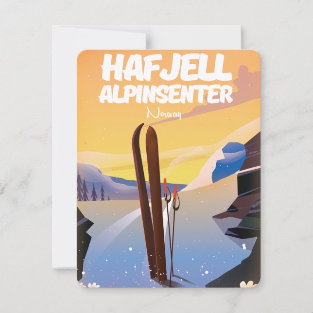 ハーフィエル・アルピーンセンター ノルウェー 美しいスキーポスター (正面)