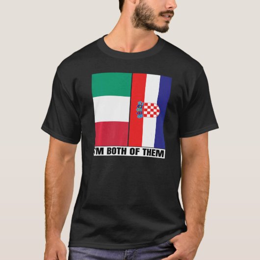 ハーフイタリアンクロアチア伝統イタリアクロアチア Tシャツ (正面)