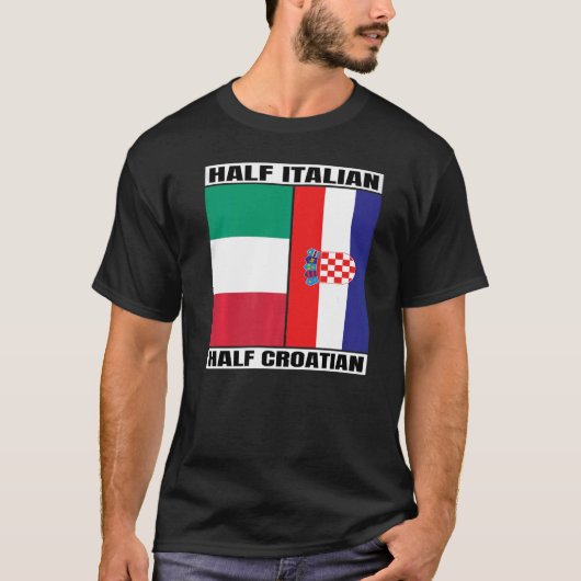 ハーフイタリアンクロアチア伝統イタリアクロアチア Tシャツ (正面)