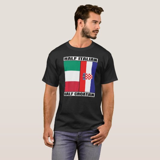 ハーフイタリアンクロアチア伝統イタリアクロアチア Tシャツ (正面フル)