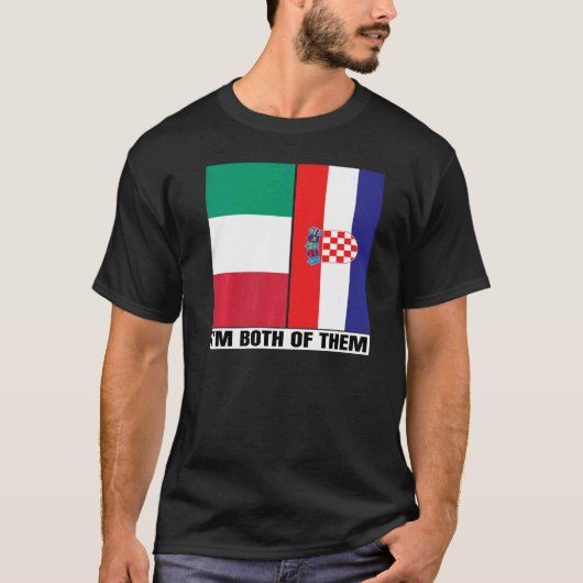 ハーフイタリアンクロアチア伝統イタリアクロアチア Tシャツ (正面)