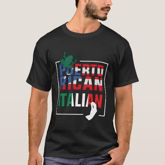 ハーフイタリアンプエルトリカイタリアン国旗 Tシャツ (正面)
