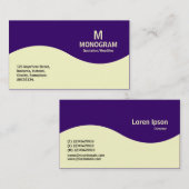 ハーフウェーブモノグラム – クリーム(深い紫) 名刺 (正面/裏面)