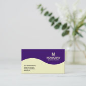 ハーフウェーブモノグラム – クリーム(深い紫) 名刺 (スタンド正面)