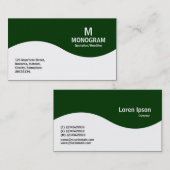 ハーフウェーブモノグラム – ダークグリーン003300 名刺 (正面/裏面)