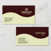 ハーフウェーブモノグラム – ダークブラウン付きクリーム330000 名刺 (正面/裏面)