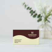 ハーフウェーブモノグラム – ダークブラウン付きクリーム330000 名刺 (スタンド正面)