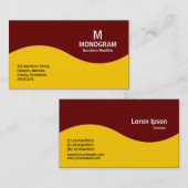 ハーフウェーブモノグラム – ダークマルーン660000と琥珀 名刺 (正面/裏面)