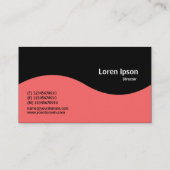 ハーフウェーブモノグラム – トロピカルピンクとブラック 名刺 (裏面)