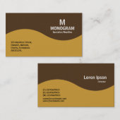 ハーフウェーブモノグラム – ブラウン4F341Aの金ゴールド 名刺 (正面/裏面)