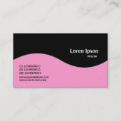 ハーフウェーブモノグラム – ブラック付きピンク 名刺 (裏面)