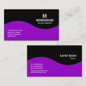 ハーフウェーブモノグラム – ブラック付き紫 名刺 (正面/裏面)