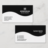 ハーフウェーブモノグラム – ブラック（プラチナ） 名刺 (正面/裏面)