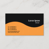 ハーフウェーブモノグラム – ライトオレンジ（ブラック） 名刺 (裏面)