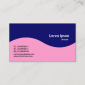 ハーフウェーブモノグラム – 濃い青とピンク 名刺 (裏面)