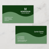 ハーフウェーブモノグラム – 緑003300の陸軍グリーン 名刺 (正面/裏面)