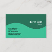 ハーフウェーブモノグラム – 緑1B6F52付きシーグリーン 名刺 (裏面)