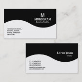 ハーフウェーブモノグラム – 黒 名刺 (正面/裏面)