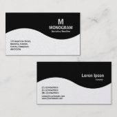 ハーフウェーブモノグラム – 黒(金ゴールド) 名刺 (正面/裏面)