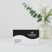 ハーフウェーブモノグラム – 黒(金ゴールド) 名刺 (スタンド正面)
