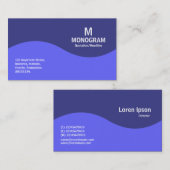 ハーフウェーブモノグラム – Electric BlueおよびBlue 3B3C87 名刺 (正面/裏面)