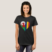ハーフウェールズ半ルーマニアAウェールズHのルーマニア国旗 Tシャツ (正面フル)
